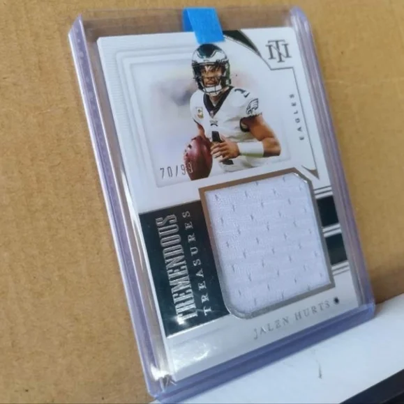 🏈🏆Jalen Hurts "Tremendous Treasures White Patch - 70/99 Insert" Card🏆🏈 - Picture 5 of 5